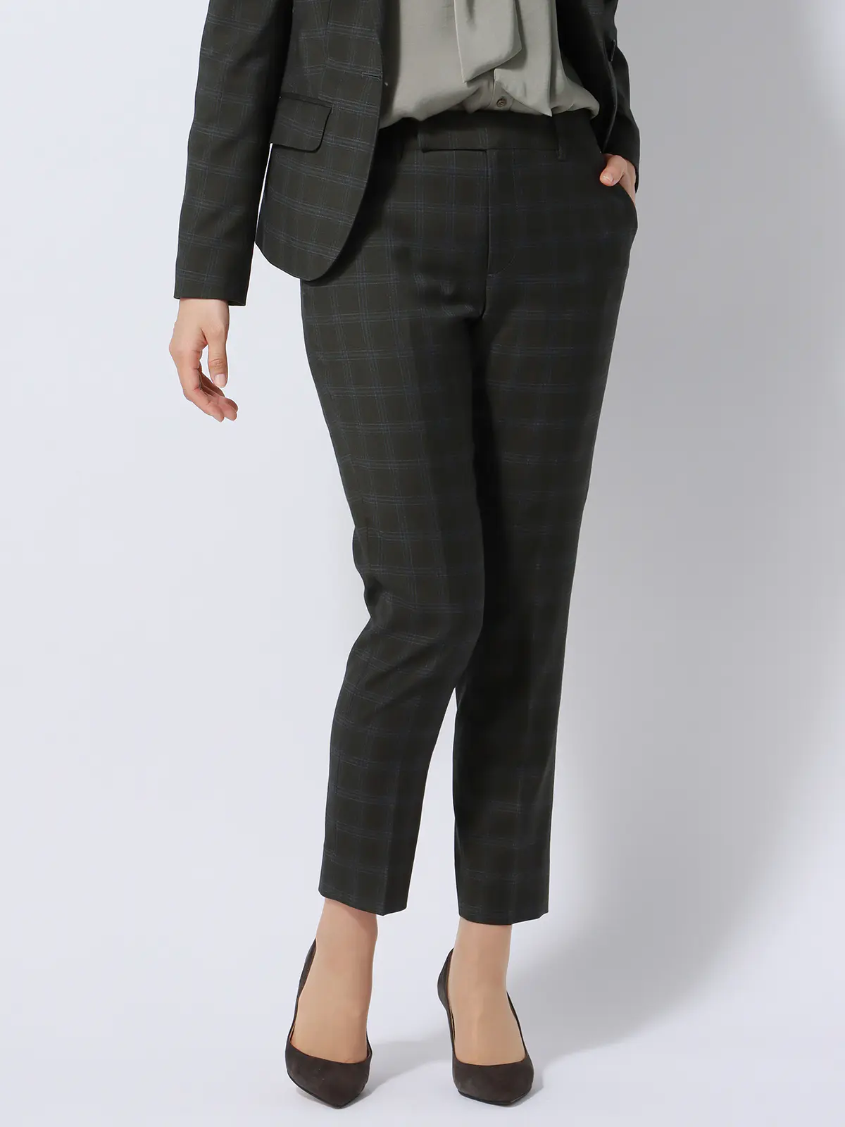 テーパードパンツ／ウォッシャブル／ストレッチ／WOOLISH／グレン