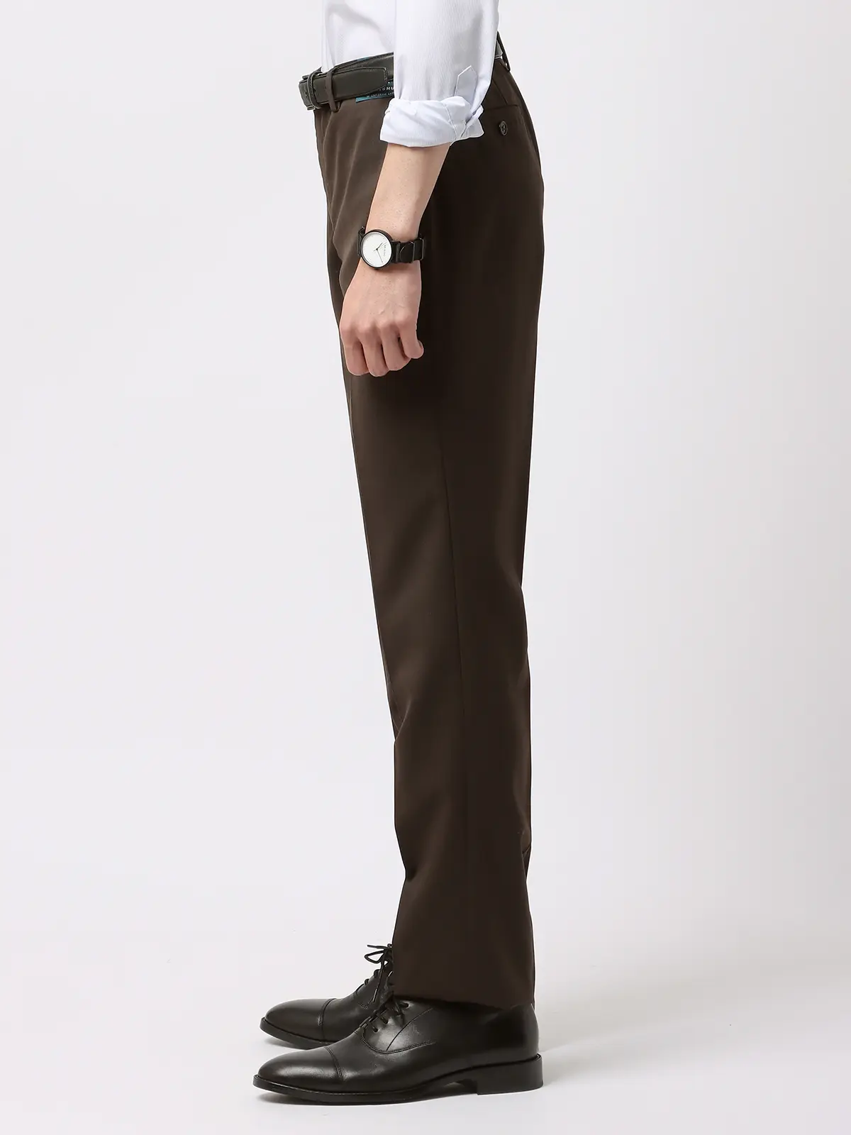 テーパードパンツ／尾州／ウォッシャブル／ウールポリエステル／無地