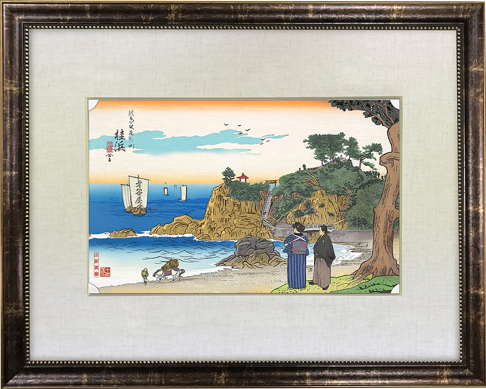 坂本龍馬 浮世絵「龍馬が見た景色 桂浜」【特別額装】｜浮世絵工房