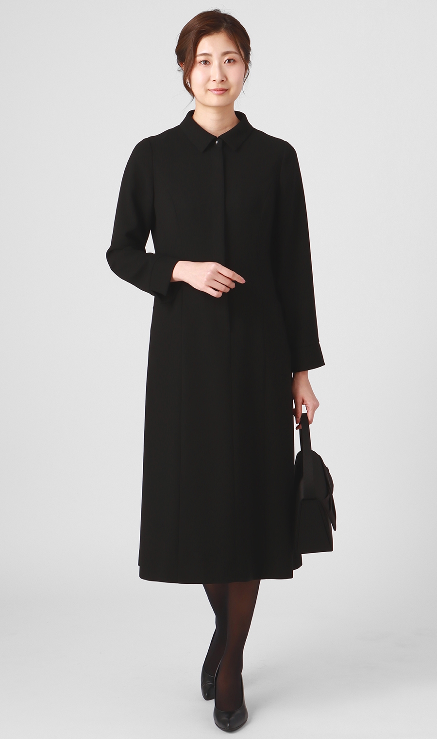 衿付きセミフレアワンピース《ロング》 (TOP2F2303) | ANCHOR WOMAN
