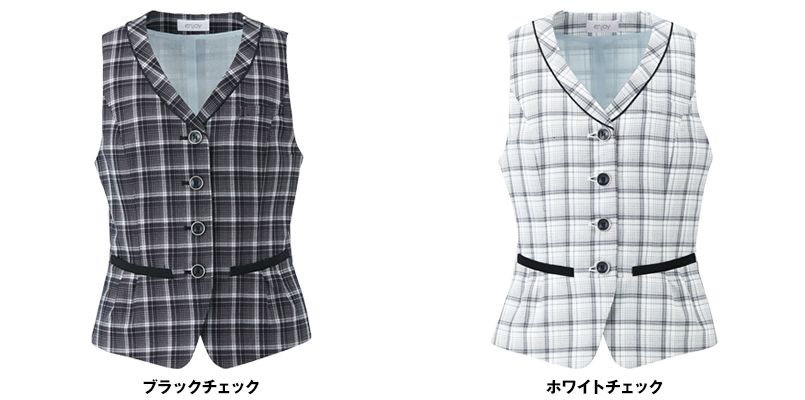 ESV662 Enjoy ベスト エアメッシュチェック｜事務服の通販なら