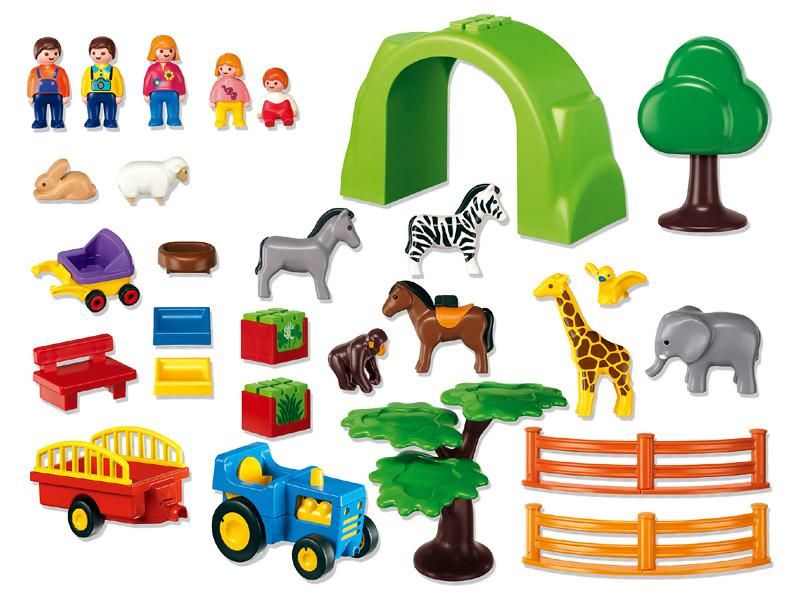 PLAYMOBIL プレイモービル］1.2.3 動物園 大 - 木のおもちゃ 赤ちゃん