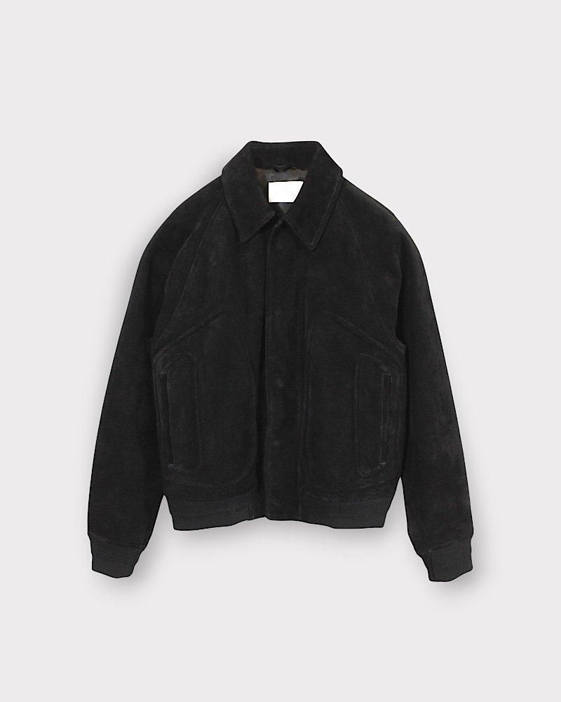 SUGARHILL SUEDE PIPING LEATHER BLOUSON(BLACK)｜シュガーヒル