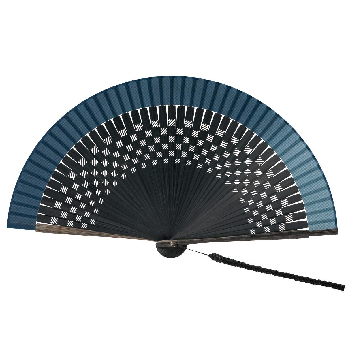 市松格子［紺］【紳士扇子】 - 京扇子の老舗｜ギフト 扇子の山二｜京都