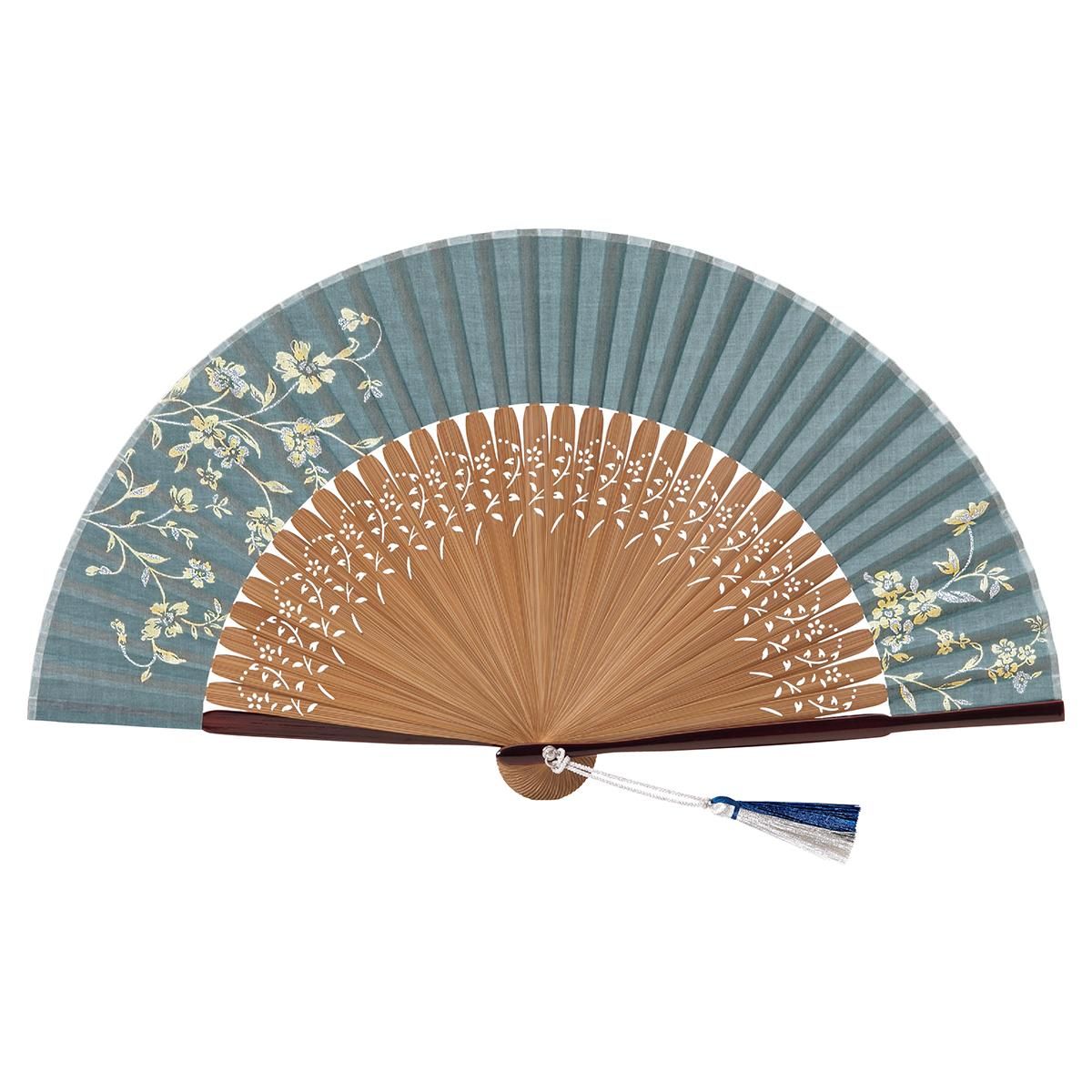 紗羅［浅葱］扇袋セット【婦人扇子】 - 京扇子の老舗｜ギフト 扇子の山