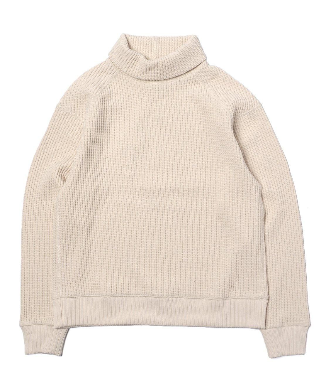 JACKMAN】JM7468 WAFFLE HIGHNECK - IVORY ビッグワッフル ハイネック