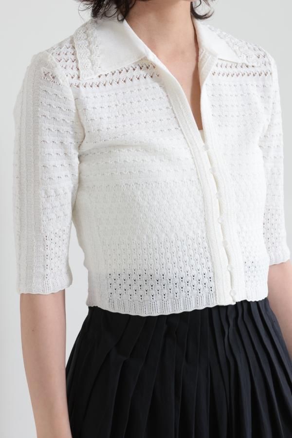 Mame Kurogouchi(マメ) Lace Knitted Top - YAMAROKU（ヤマロク