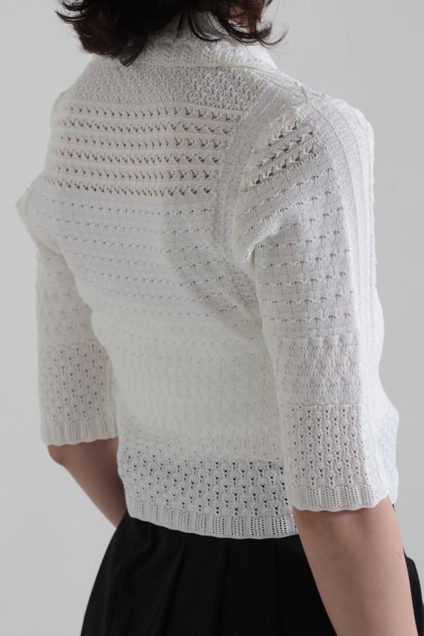 Mame Kurogouchi(マメ) Lace Knitted Top - YAMAROKU（ヤマロク