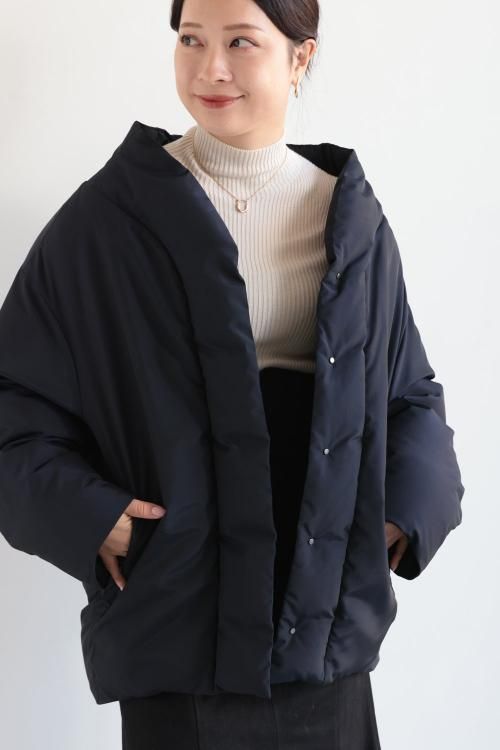 Mame Kurogouchi(マメ) Silk Nylon Rounded Down Jacket - YAMAROKU