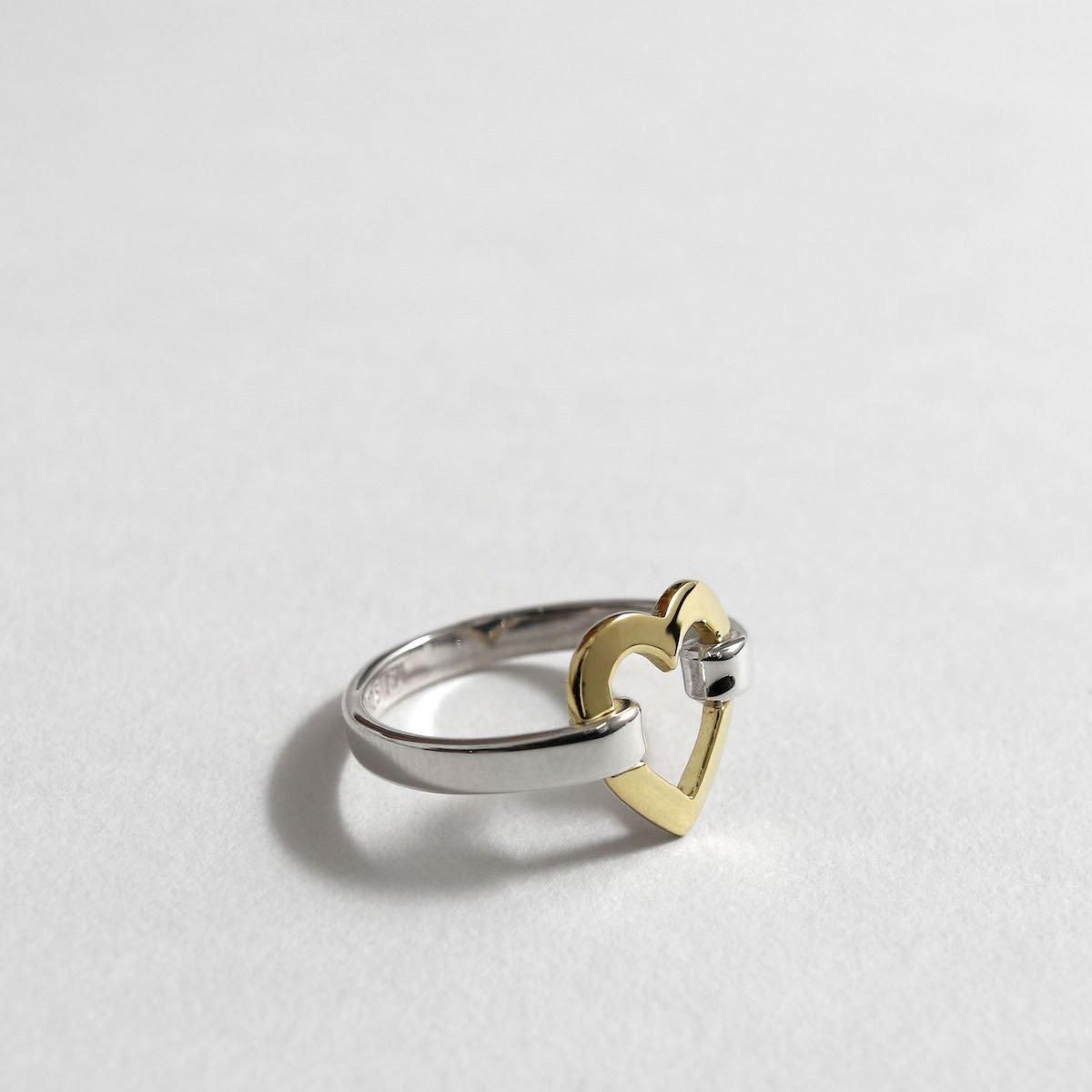 レディース] オールドティファニー オープンハート リング シルバーx