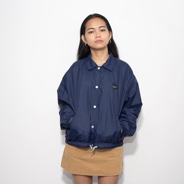 Sautum by mericca] レディース 90's NIKE コーチジャケット ネイビー