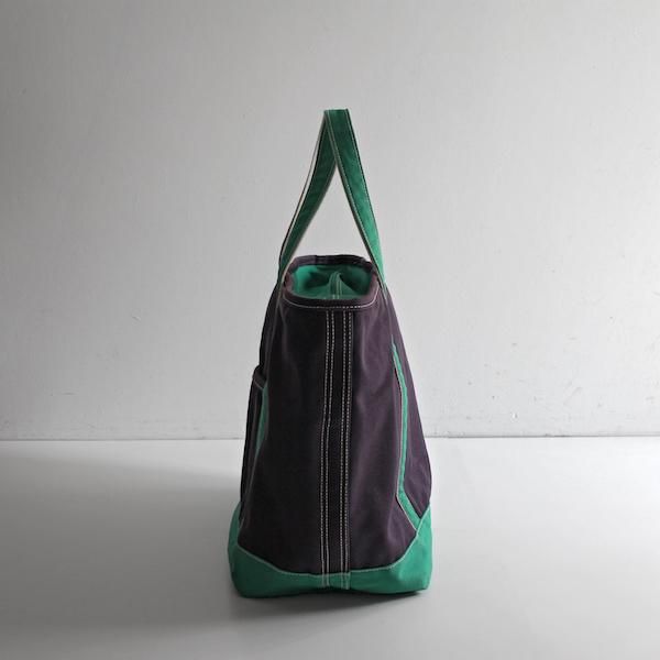 ランズエンド キャンバストート ネイビーxグリーン [LANDS' END