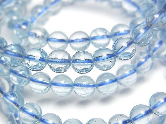 スカイブルートパーズ ラウンド6mm ブレスレット｜天然石ビーズの卸