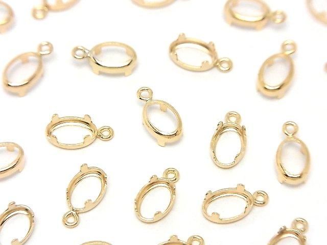 14KGF チャーム 空枠(ベゼル) オーバルファセットカット6×4mm 1個