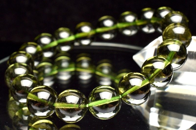 1点物】極上SA級☆入手困難 モルダバイト 10mm ブレスレット _L8387