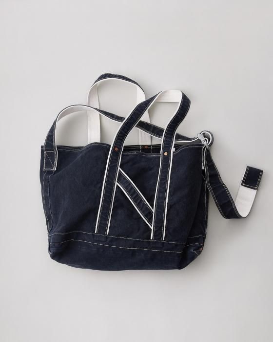 NICENESS Aged Effect Shoulder Tote Bag(Black)