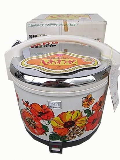 完売□ 70年代 象印 花柄 電子ジャー 保温ジャー 1.5L - - レトロ