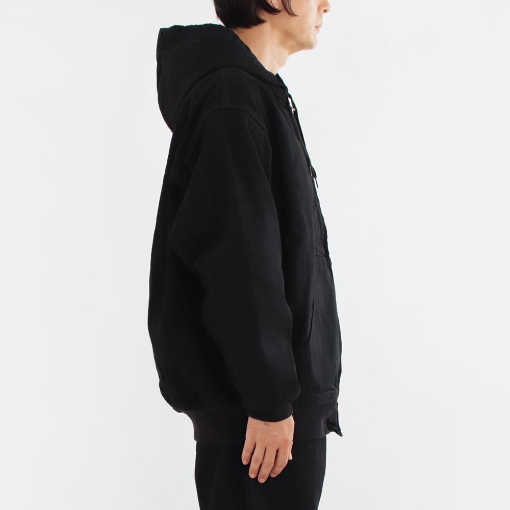 Comoli | ブラックデニム ジップパーカ Black