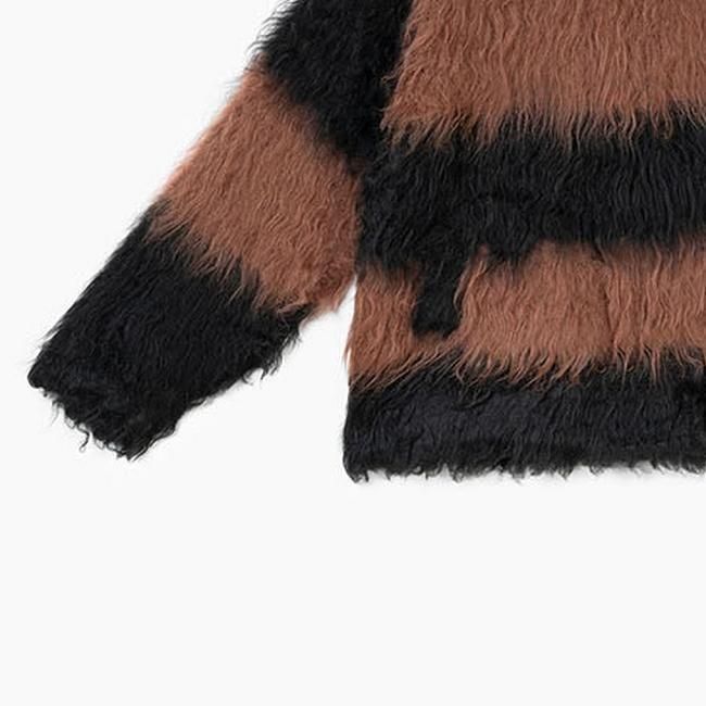 LAD MUSICIAN《ラッドミュージシャン》LOOP YARN SHAGGY BORDER KNIT