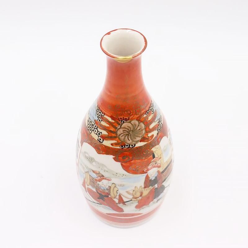 金継ぎ】手描き 九谷焼 色絵 赤絵 徳利 酒器 アンティーク 骨董 和の