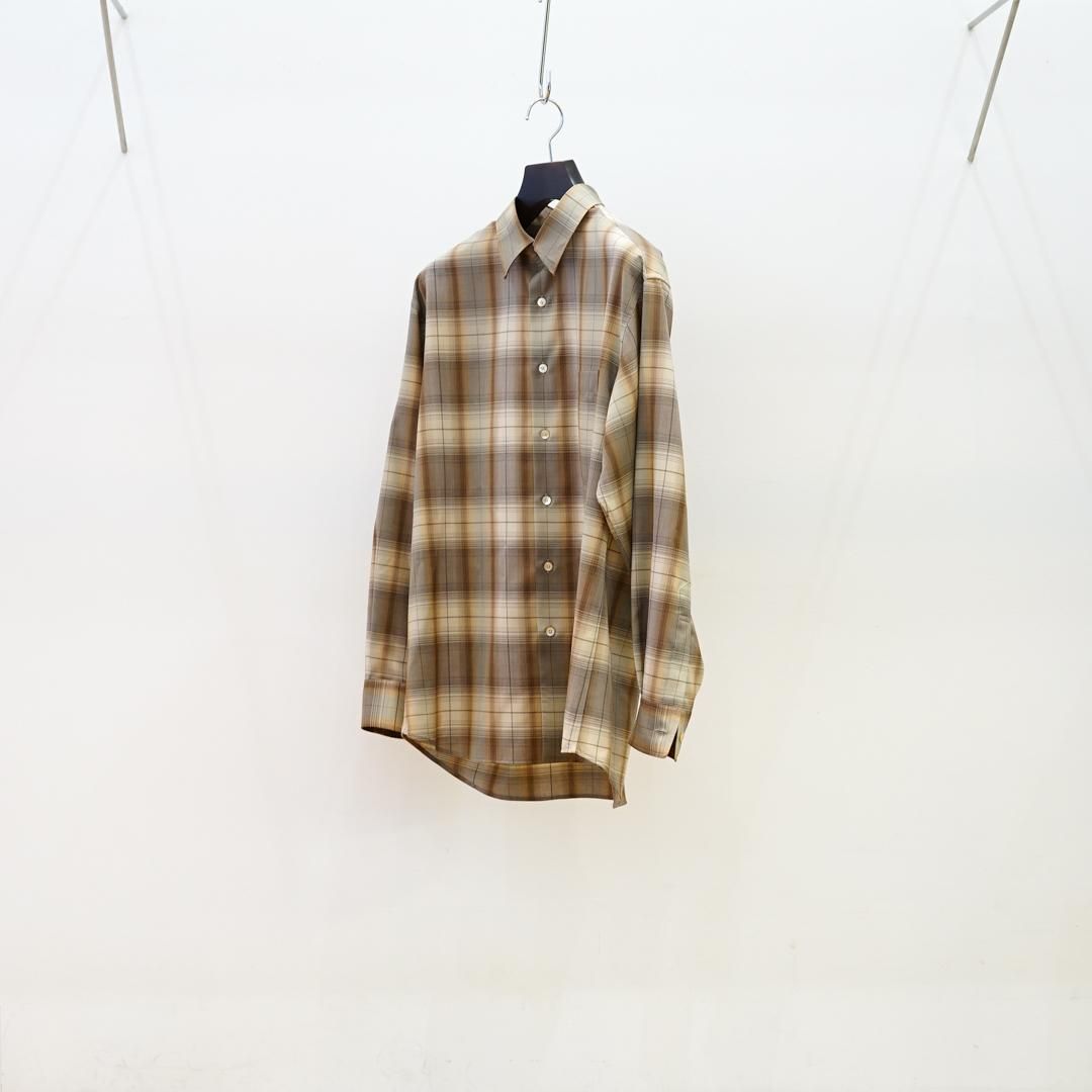 AURALEE (オーラリー) Super Light Wool Check Shirt(A25SS01LC)/Gray