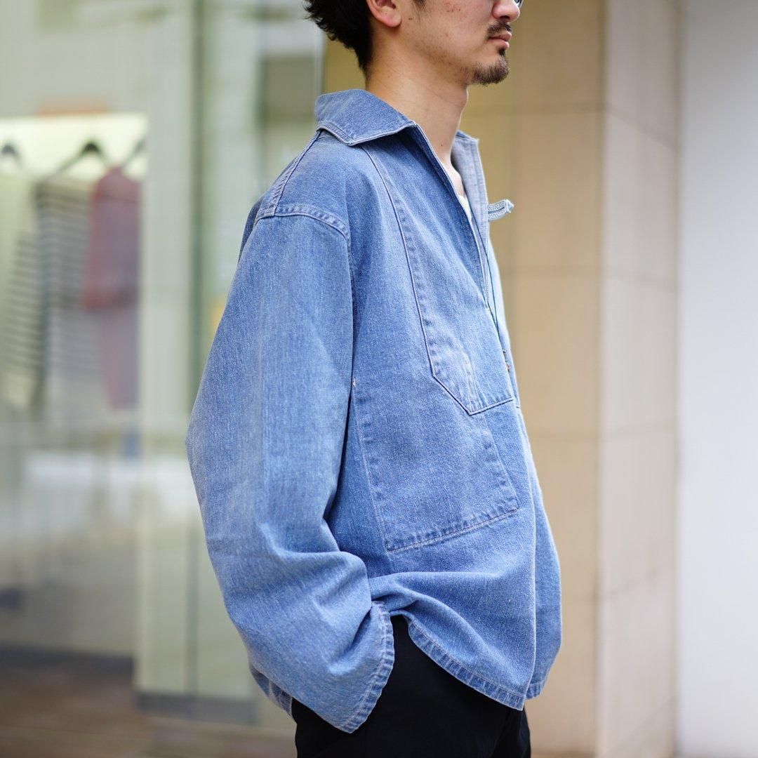AURALEE (オーラリー) Selvedge Faded Light Denim P/O Shirt