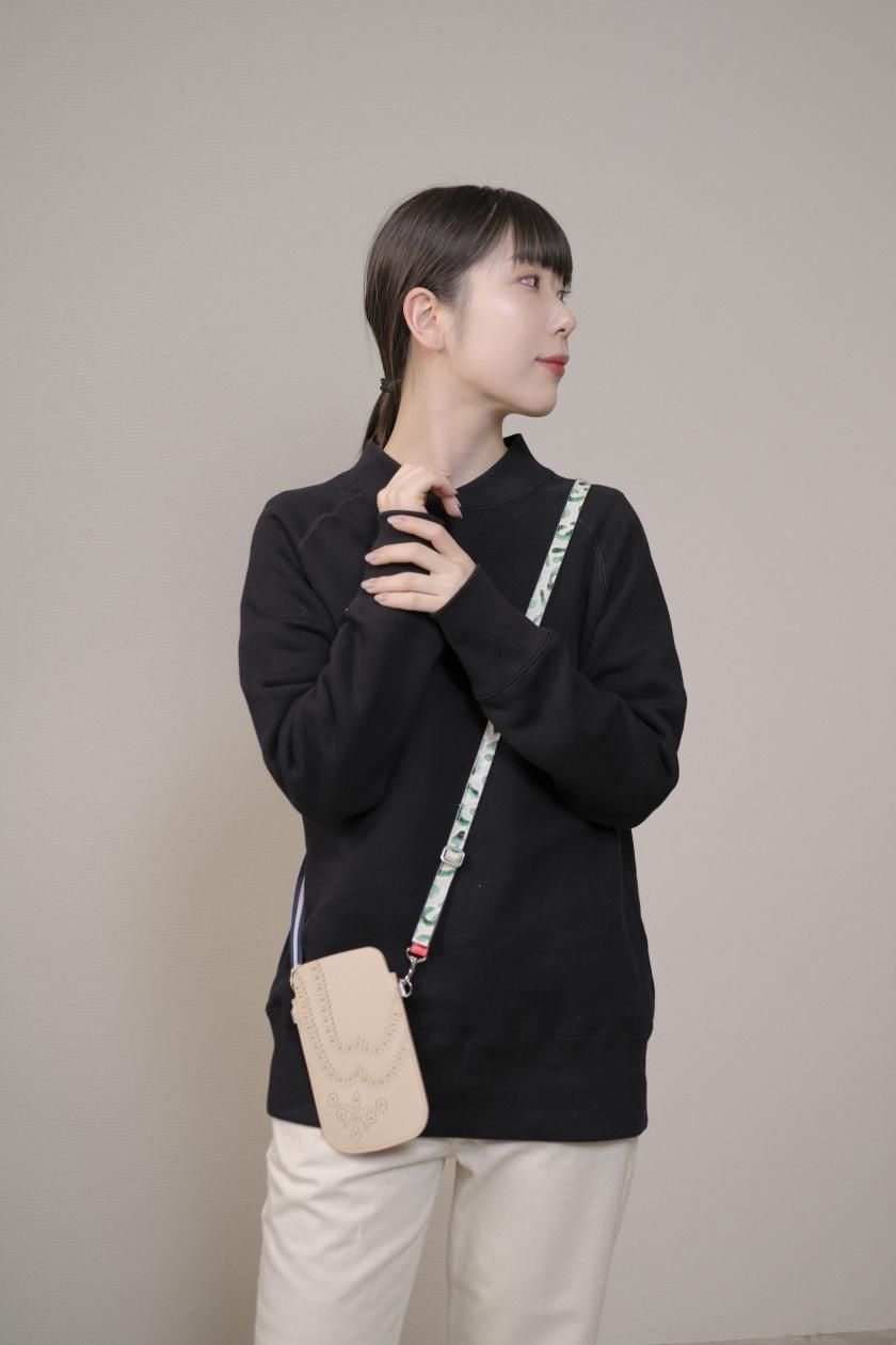 atelier naruse / コットン吊裏毛モックネックスウェット (ブラック