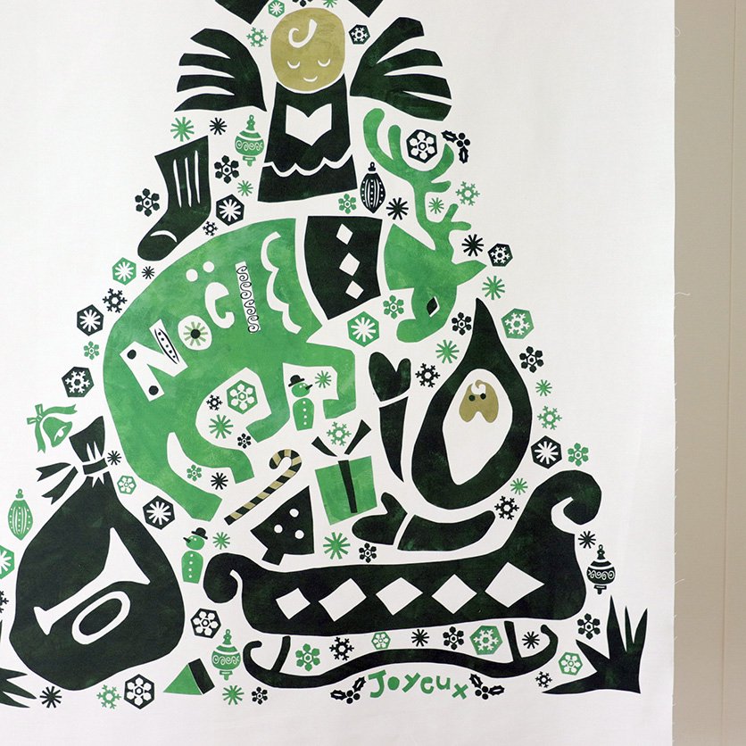 クリスマスツリータペストリー（小）：さこももみ【B】 Christmas with