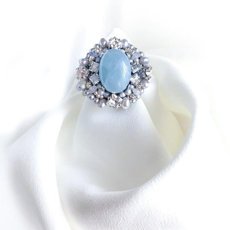 アクアマリン リング (指輪) 天然石 リング 大粒 リング アクアマリン