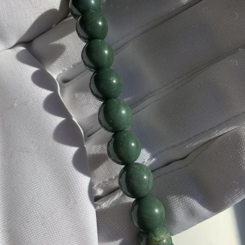 出雲石/碧玉 ブレスレット AA 8mm 】 出雲石 国産 花仙山 青めのう 緑