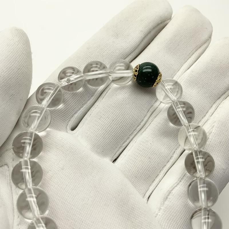 碧玉/水晶 ブレスレット 】 出雲石 国産 花仙山 青めのう 緑 限定品