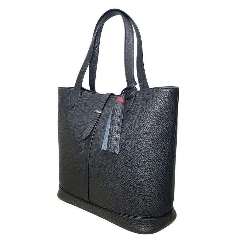 ACATE アカーテ KAUS2-M BLACK シュリンクレザー トートバッグ