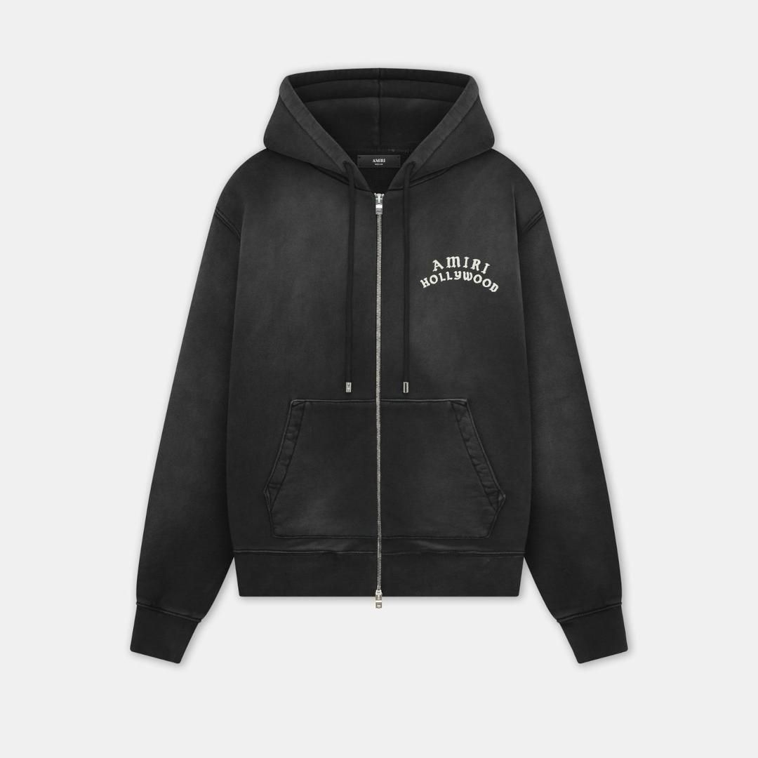 AMIRI | アミリAMIRI HOLLYWOOD ZIP HOODIE BLACK / 001 (AMJYHD1132)