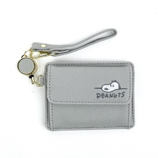 スヌーピー キーケース デスク刺繍 PEANUT 鍵ケース グレー マリモクラフト