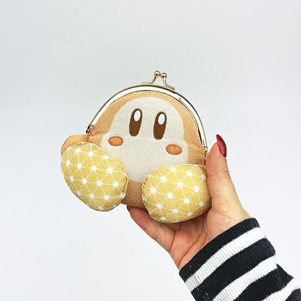 星のカービィ 本革 がま口 ポーチ カービィ 新品 カービー キャメル 本