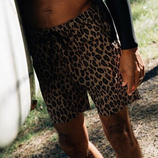 THM leopard easy shorts ブラウン・ベージュ・カーキ - ソルジャー
