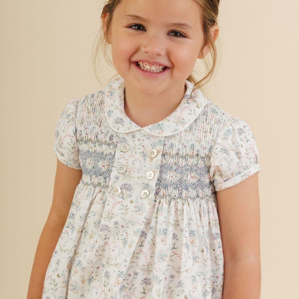 Amaia Kids - Shirley dress - Baby blue floral アマイアキッズ