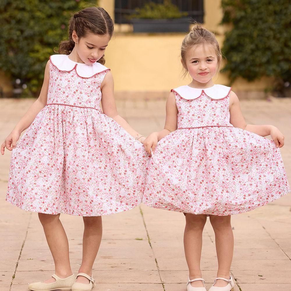 Amaia Kids - Shirley dress - Baby blue floral アマイアキッズ
