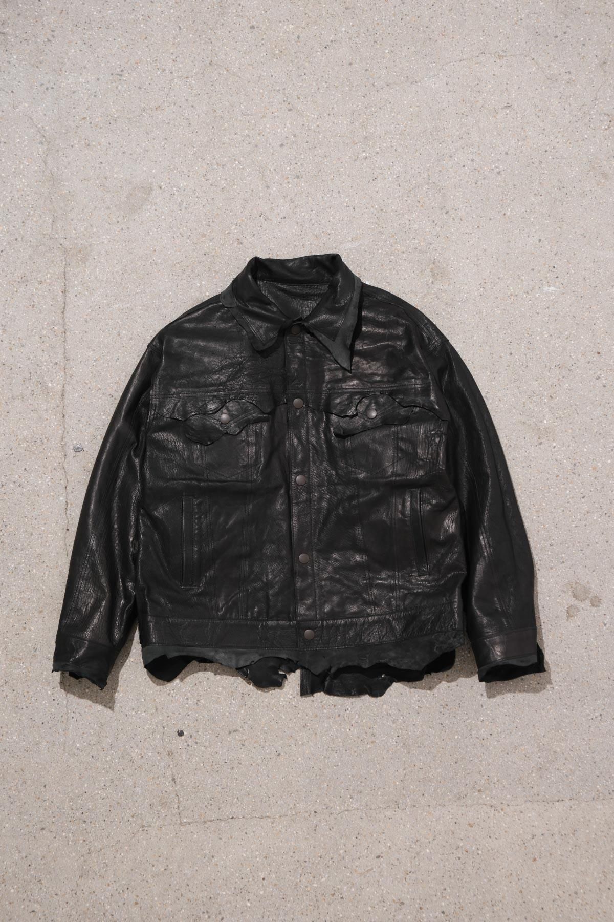 GOOD KARMA DEVELOPMENT / Leather Trucker Jacket 