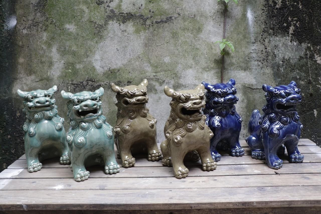 正面20cmシーサー | 壺屋焼 - 育陶園 やちむんの窯元｜沖縄の陶器 和