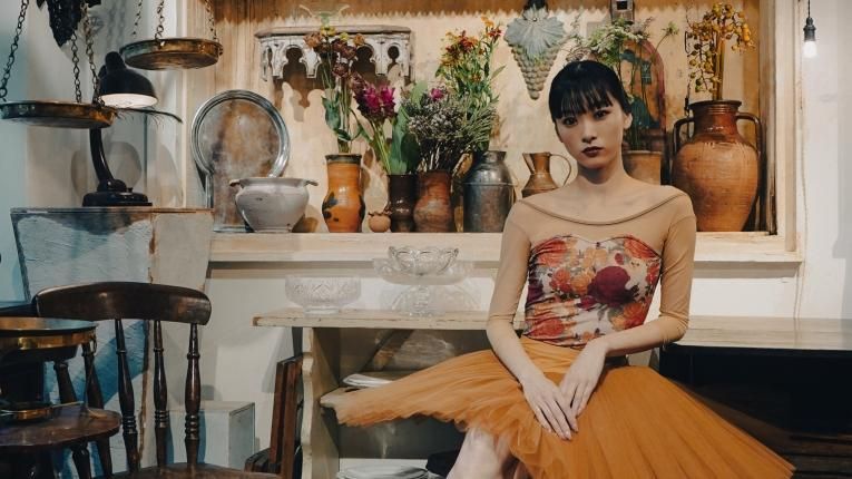 Peony cats】Sleeve design - Balletwear brand unoa