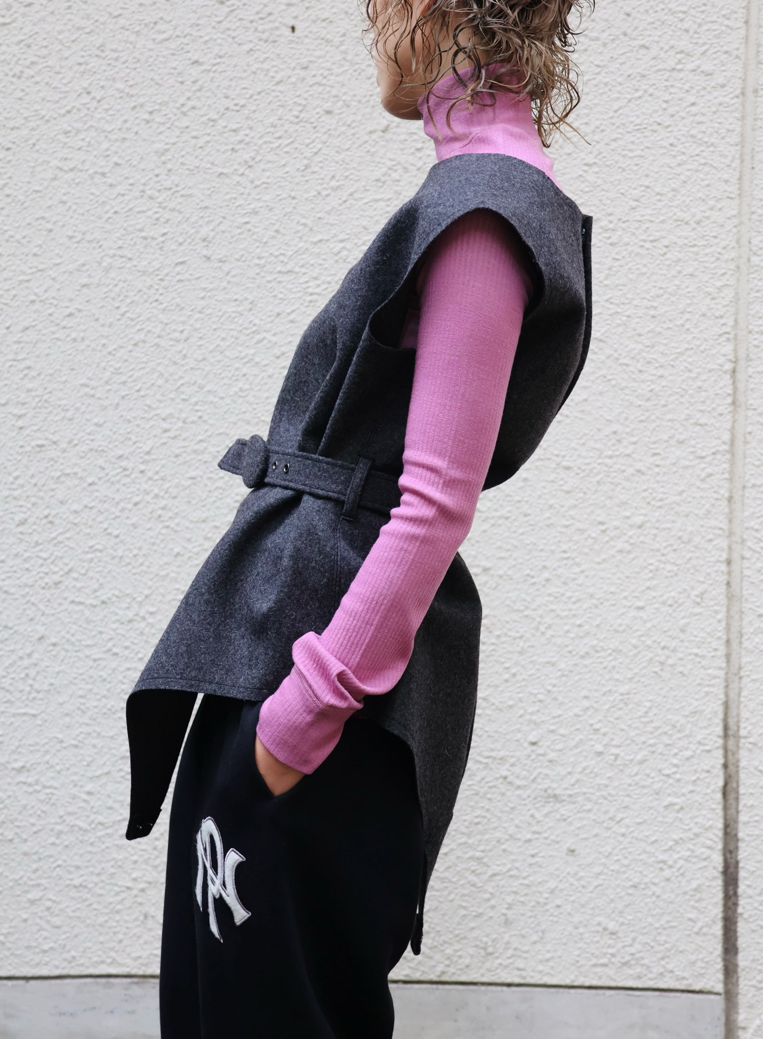 FUMIKA UCHIDA： FELT COSTUME TOP - DARK GREY - ORANN ONLINE SHOP