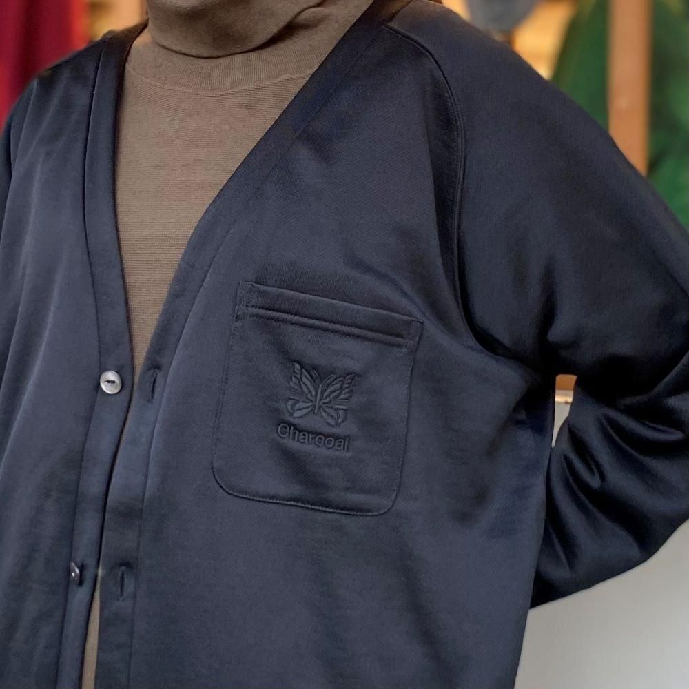 Needles（ニードルズ）〉別注 Bright Jersey V-Cardigan - Charcoal