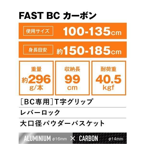 スキーストック バックカントリー【FAST BC カーボン】スキーポール
