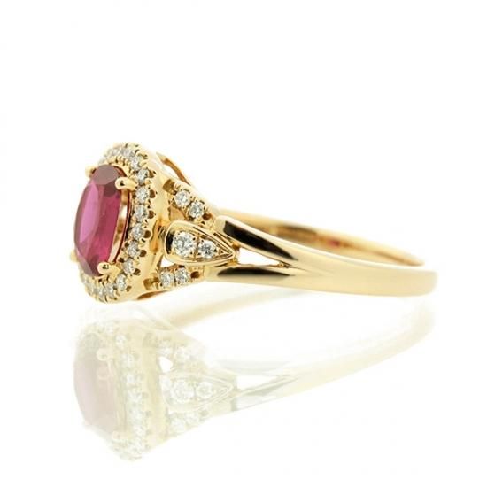 ルビー ダイヤモンド リング K18 ピンクゴールド ルビー 0.6ct