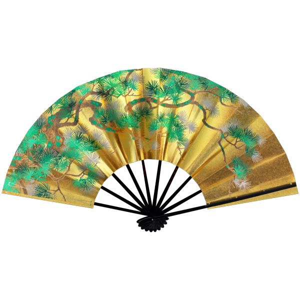 日本舞踊 扇子 金色 松 鶴 日本舞踊用扇子 金色 松 鶴