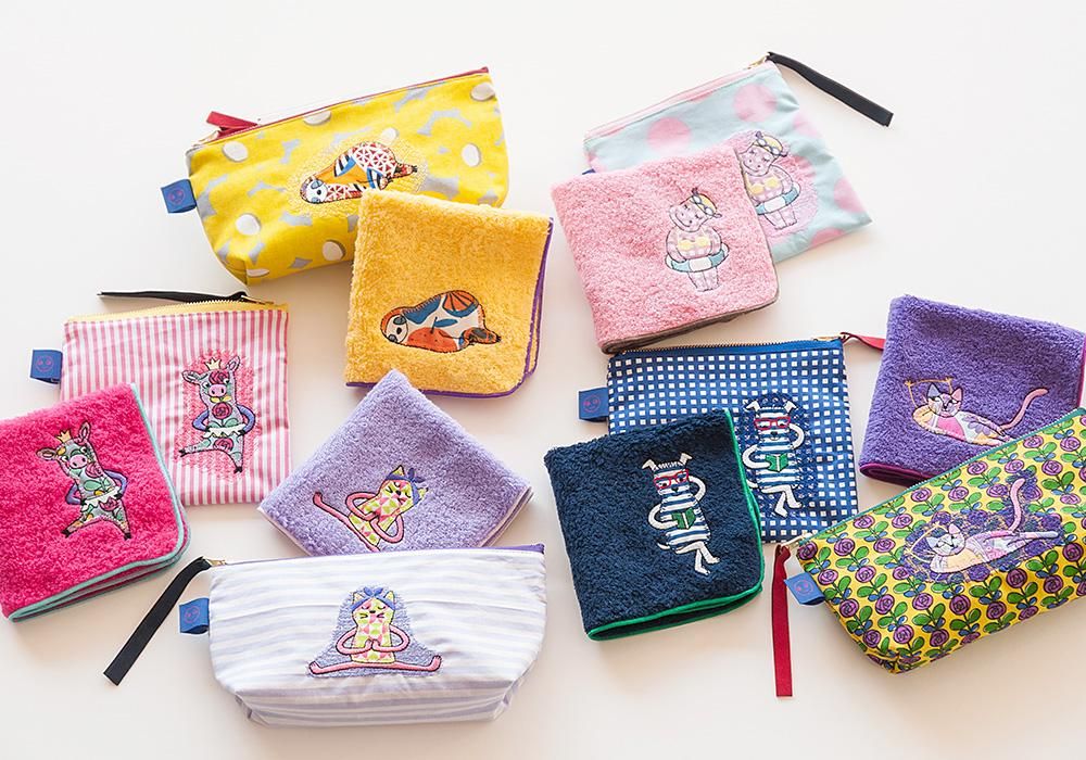 今治タオル｜クレシェンド｜AMICA アップリケ ポーチ