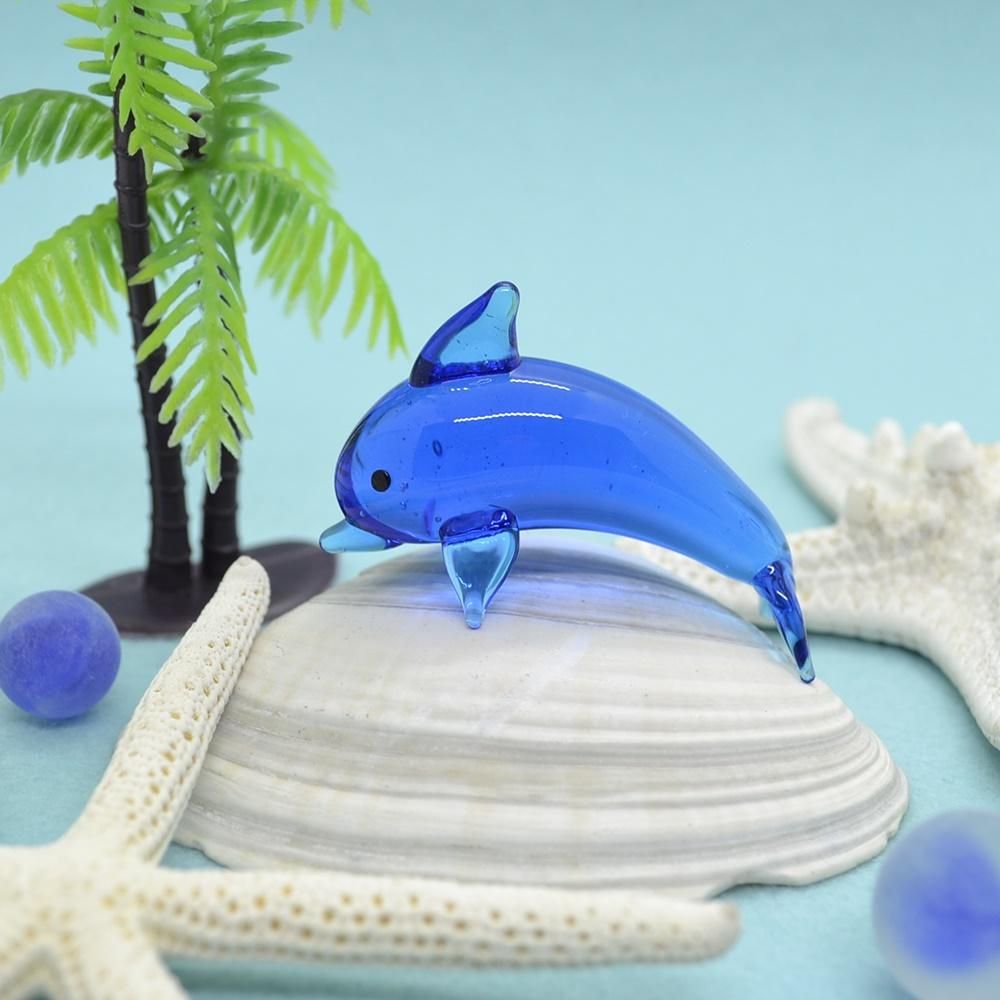 ガラス細工｜海｜波のりイルカM｜フォーカートグラスワークス