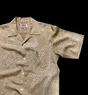 50s シルバー カミナリ柄 半袖シャツ シャツ ヴィンテージ ロカビリー