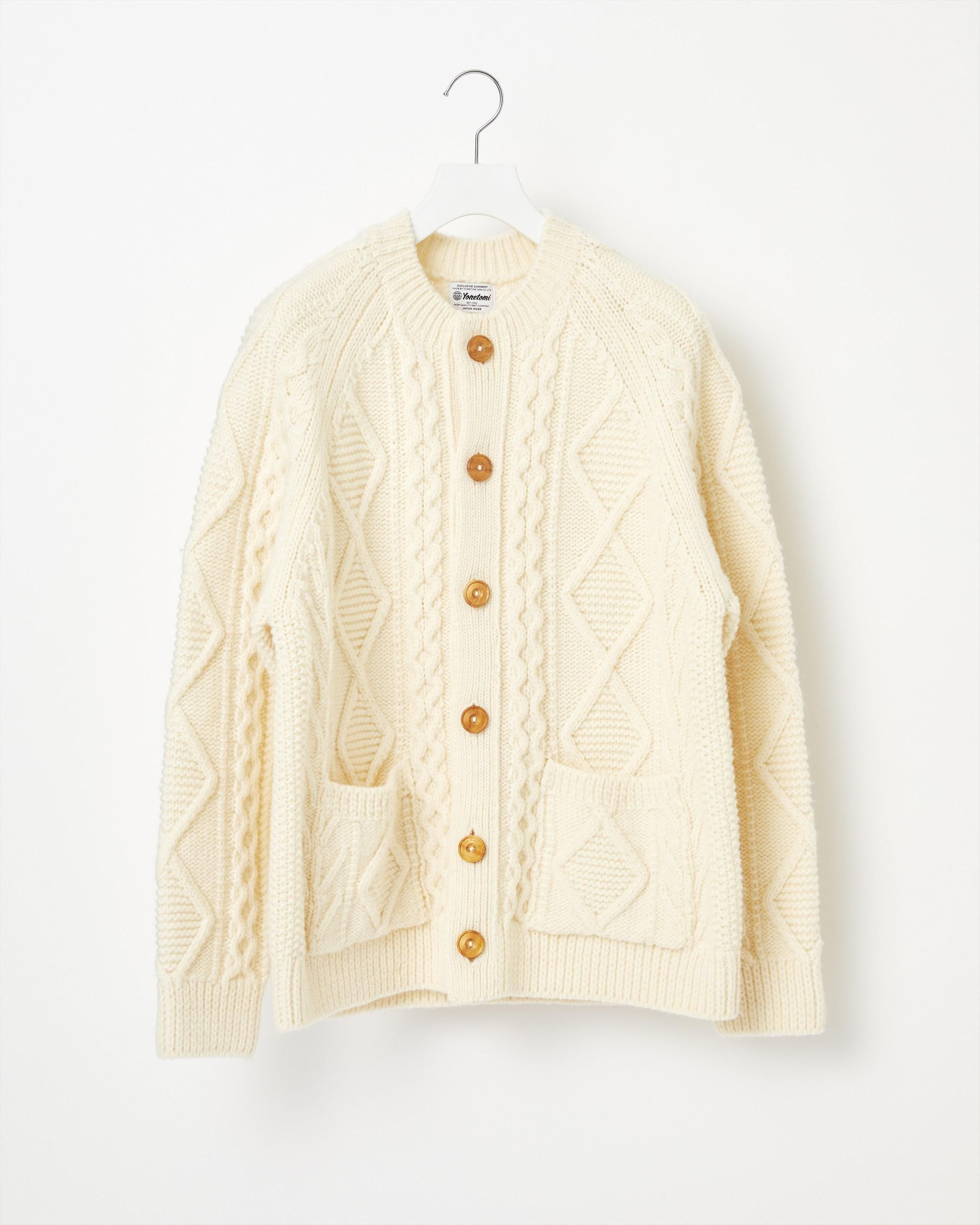 ARAN KNIT CARDIGAN - Yonetomi STORE ONLINE｜ヨネトミストアオンライン